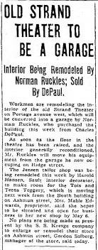 Strand Theater - Apr 27 1940 Strand Building Being Converted Same Day Temple And Soo Are Mentioned